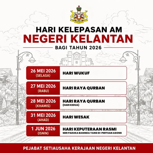 Hari Kelepasan Am Negeri Kelantan Tahun 2026